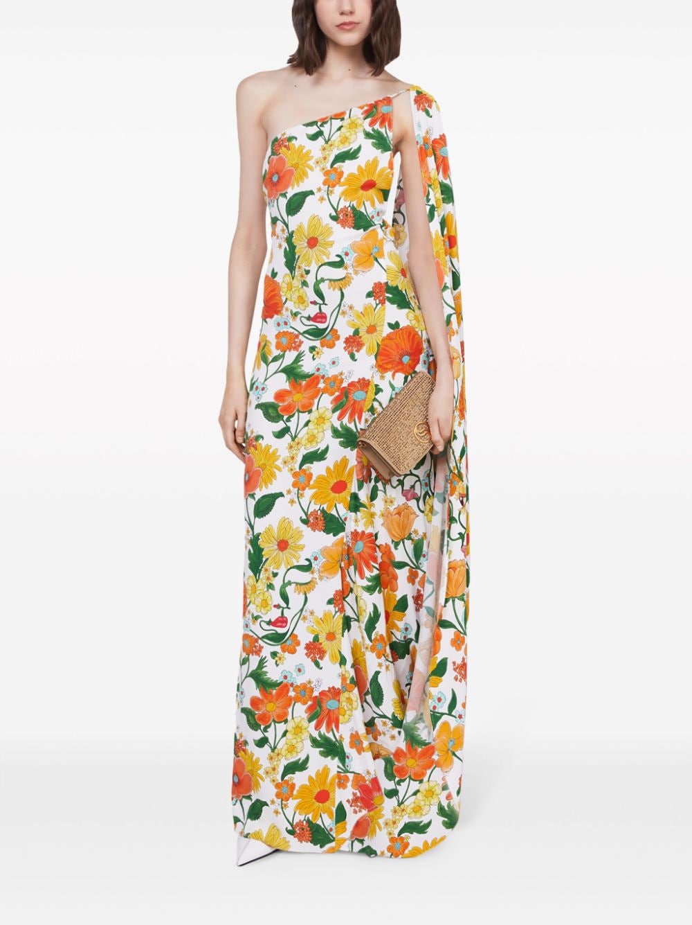 Stella McCartney Floral One-shoulder Long Dress MultiColour