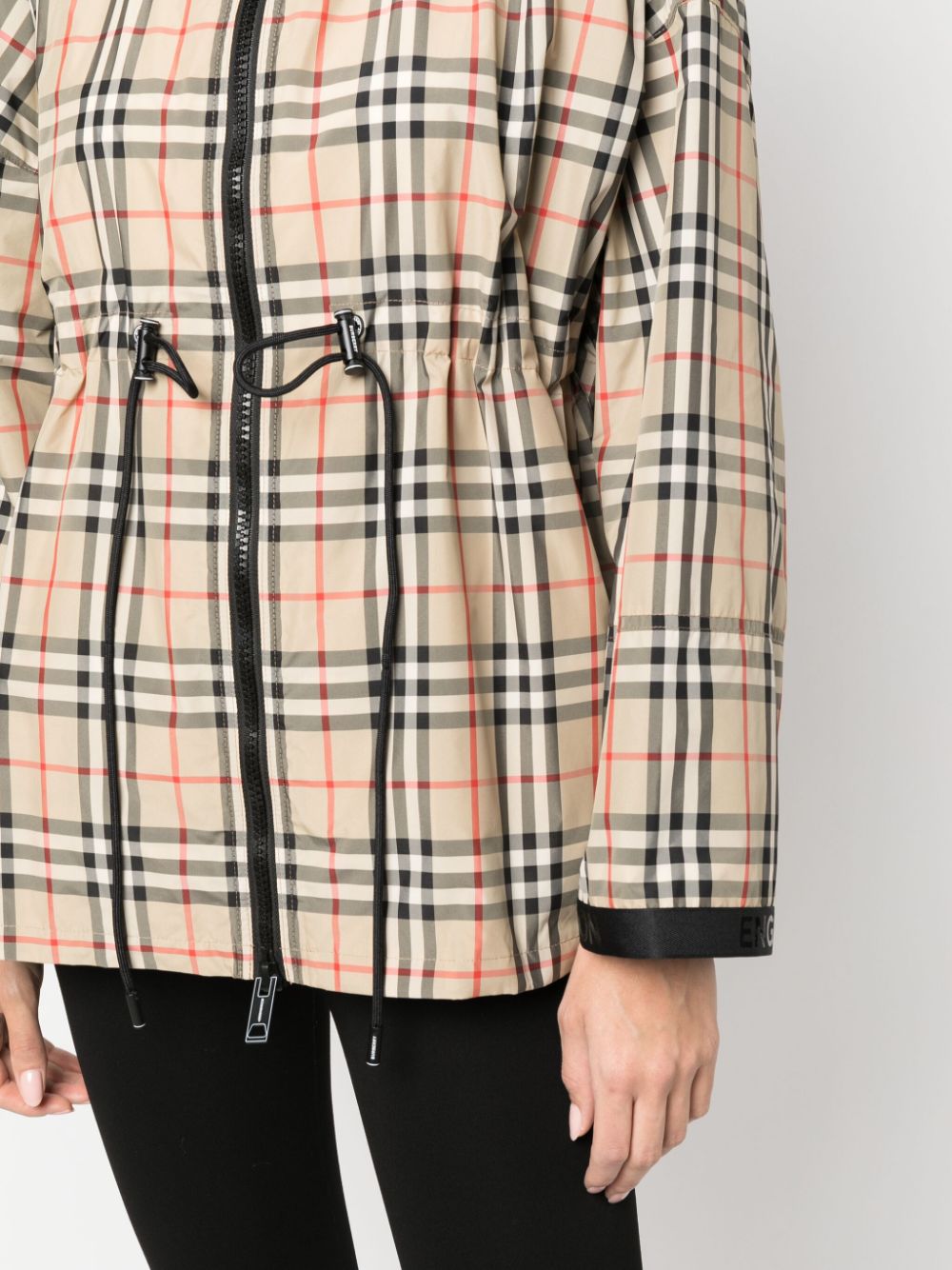 Burberry Check Hooded Jacket Beige