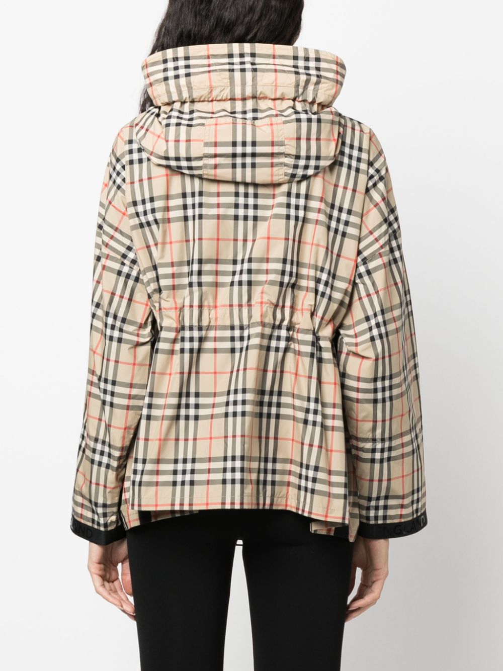 Burberry Check Hooded Jacket Beige