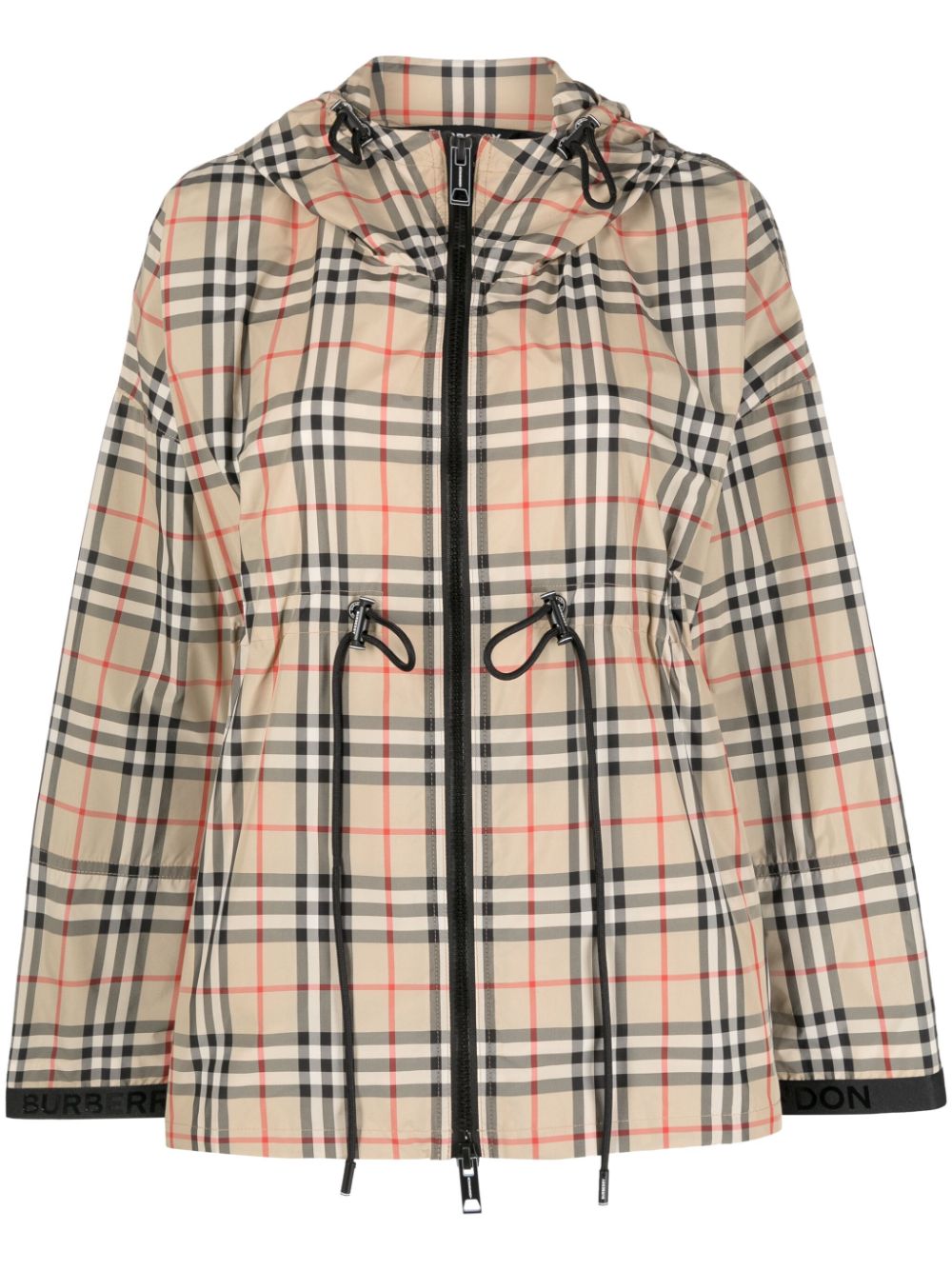 Burberry Check Hooded Jacket Beige