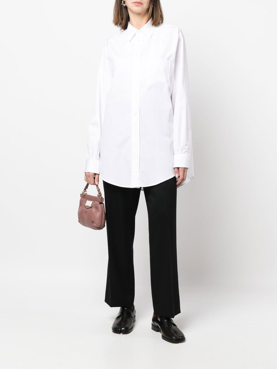 Maison Margiela Long Cotton Poplin Shirt - White