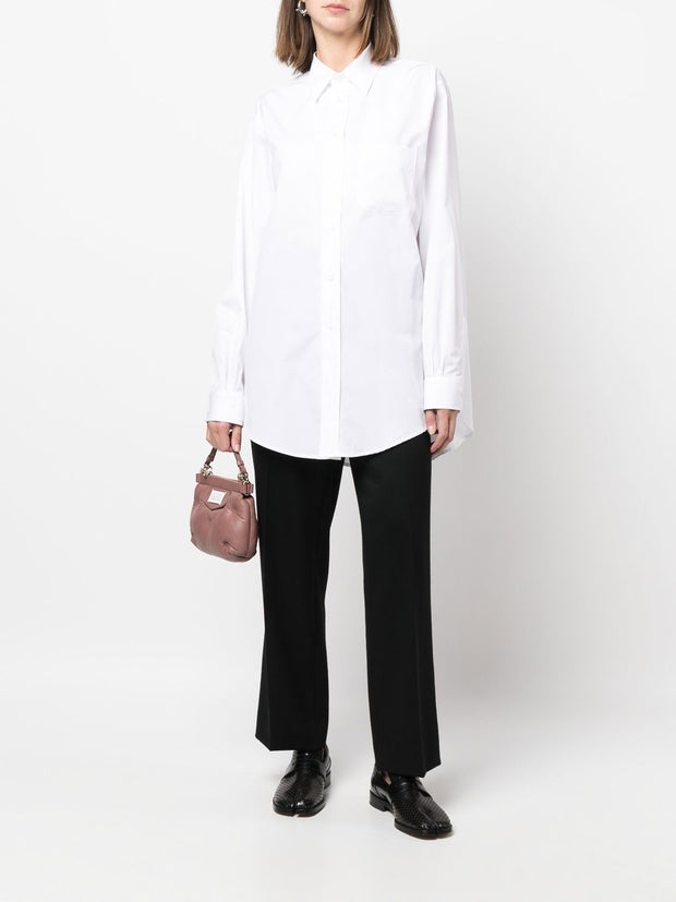 Maison Margiela Long Cotton Poplin Shirt - White