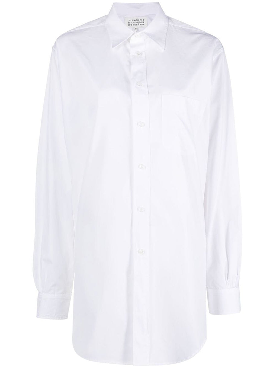 Maison Margiela Long Cotton Poplin Shirt - White