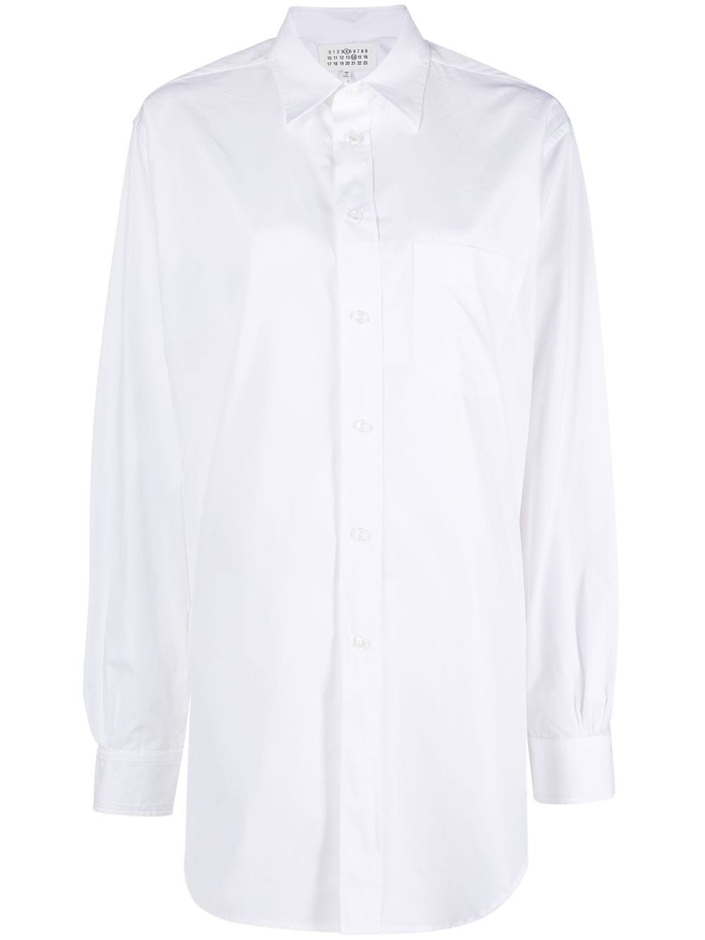 Maison Margiela Long Cotton Poplin Shirt - White