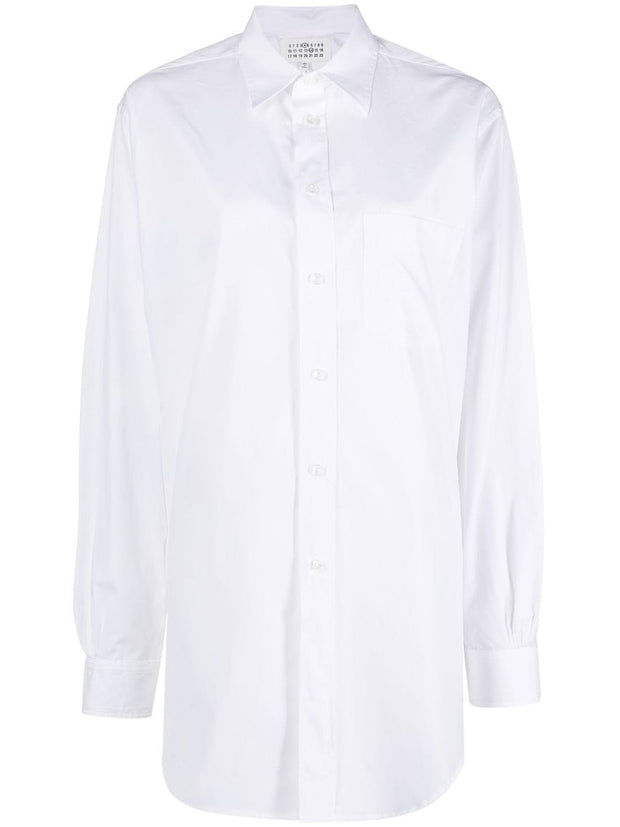 Maison Margiela Long Cotton Poplin Shirt - White