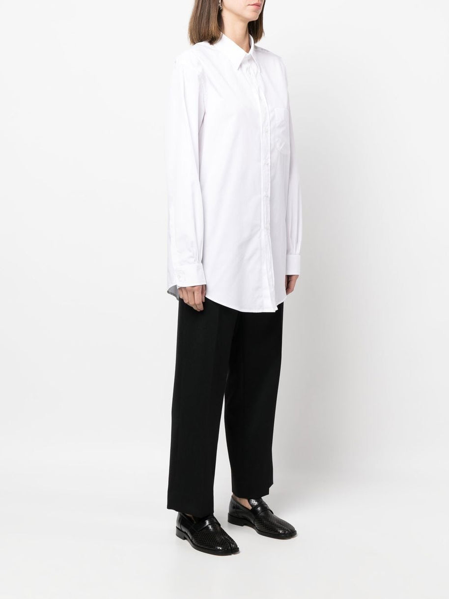 Maison Margiela Long Cotton Poplin Shirt - White