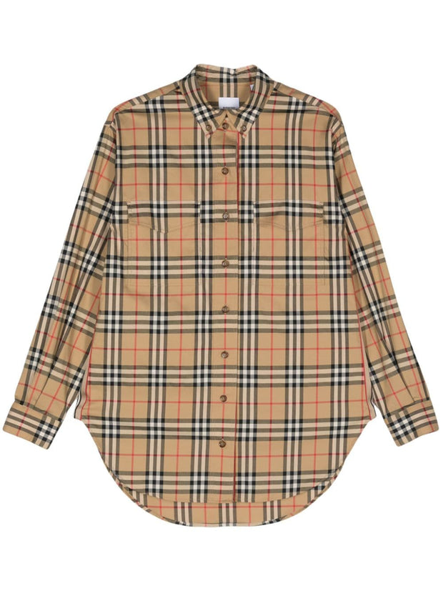 Burberry Check Shirt - Beige