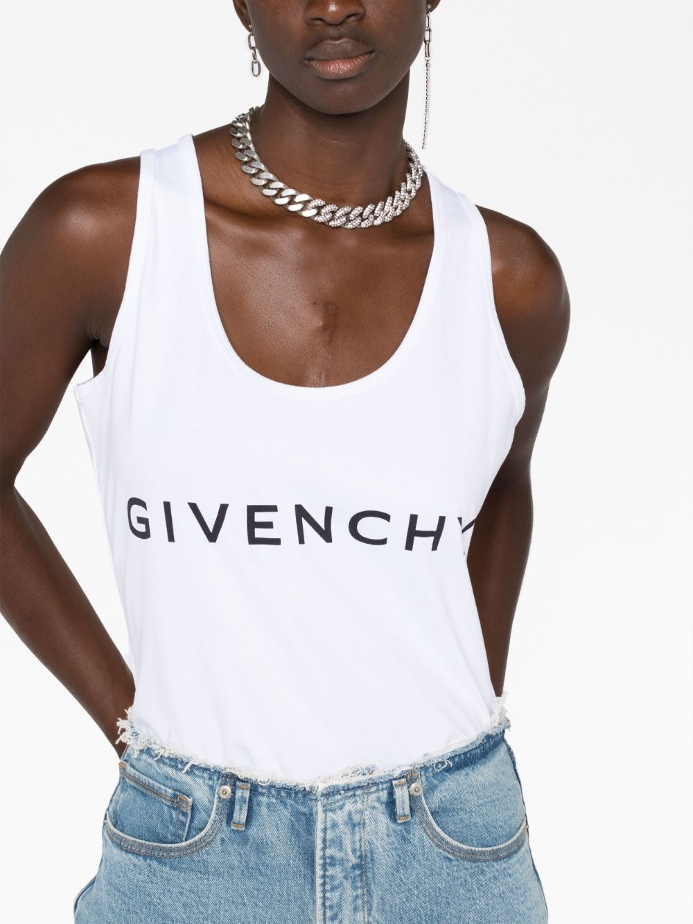 Givenchy Logo Print Tank Top White