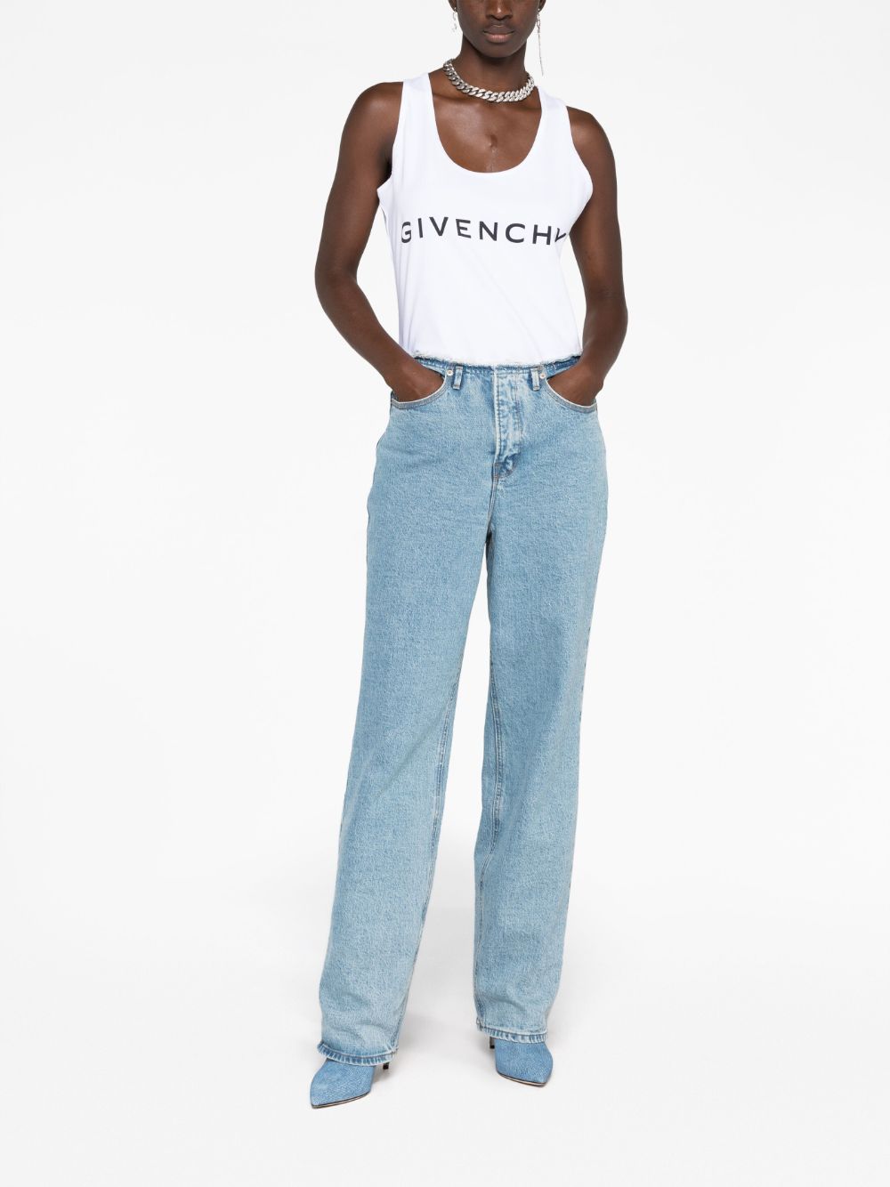 Givenchy Logo Print Tank Top White