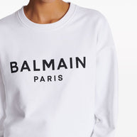 Balmain Logo Print Cropped Sweatshirt