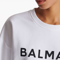 Balmain Logo Print Cropped Sweatshirt