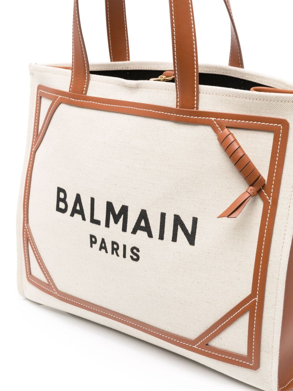 Balmain Beige Cotton-linen Blend Tote