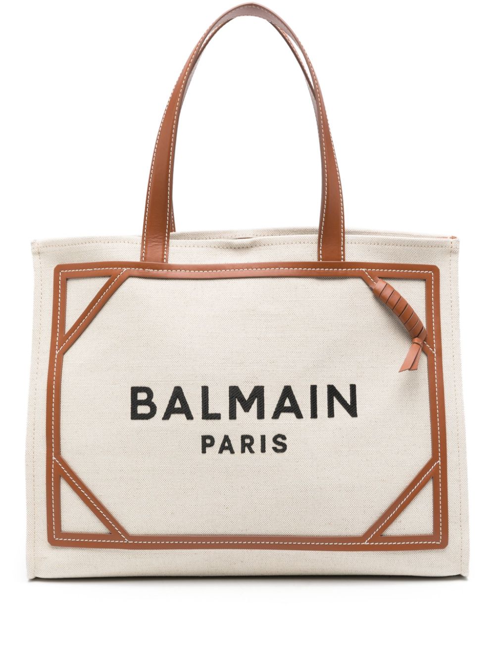 Balmain Beige Cotton-linen Blend Tote