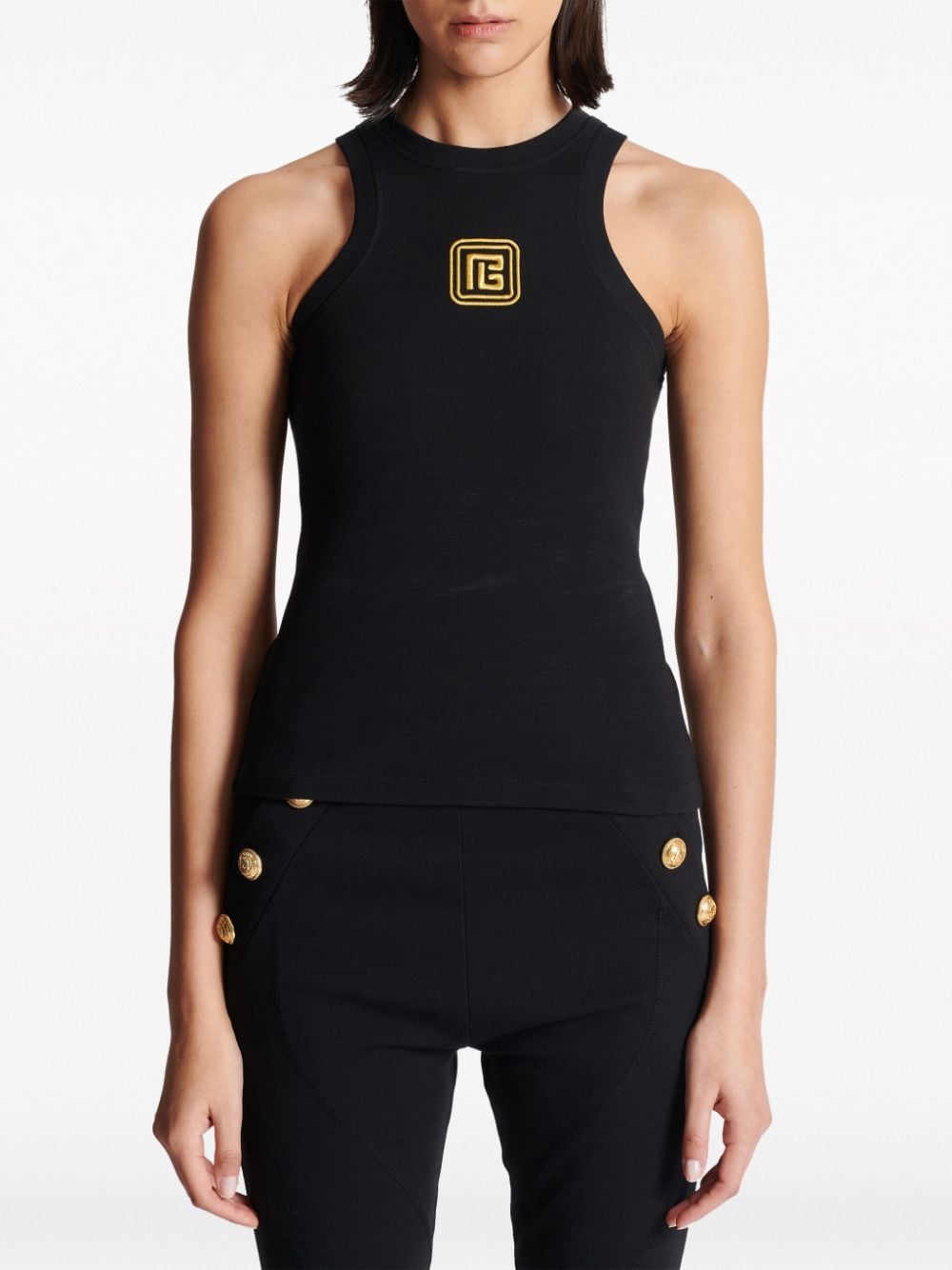 Balmain Stretch Cotton Jersey Top