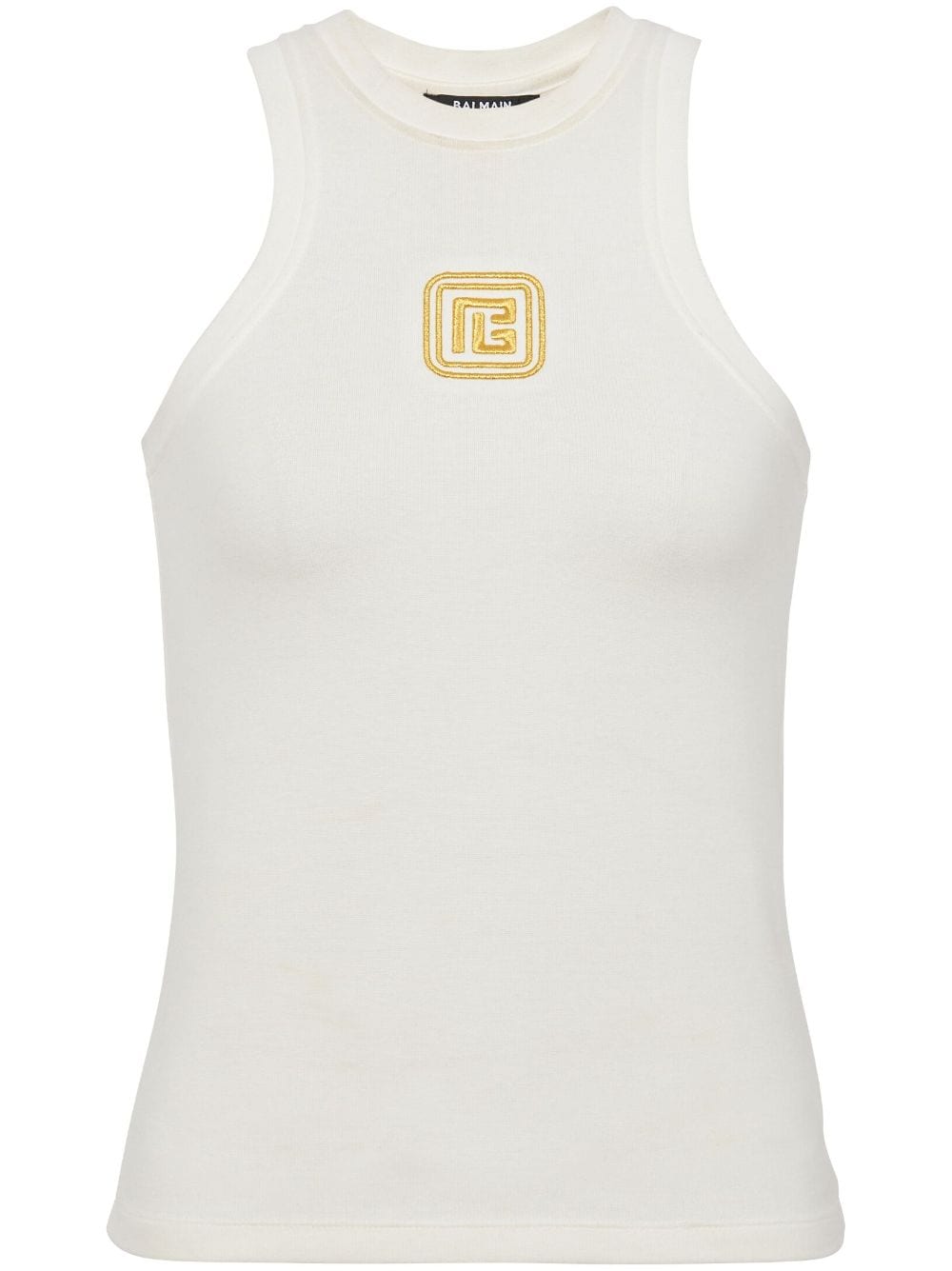 Balmain Embroidered Logo Tank Top