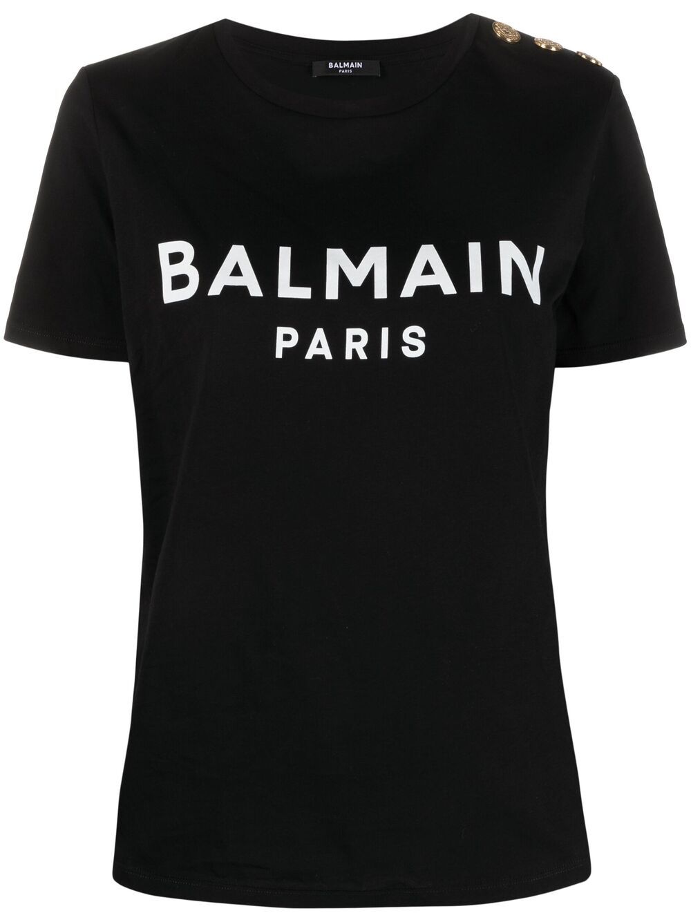 Balmain Logo Print T-shirt Black