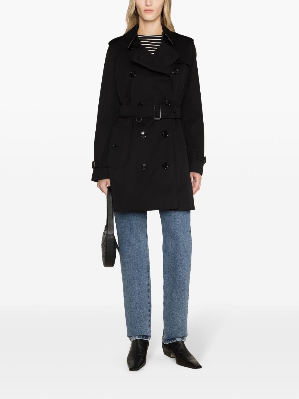 Burberry Black Cotton Garbardine Trench Coat