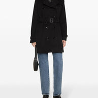 Burberry Kensington Cotton Trench Coat - Black