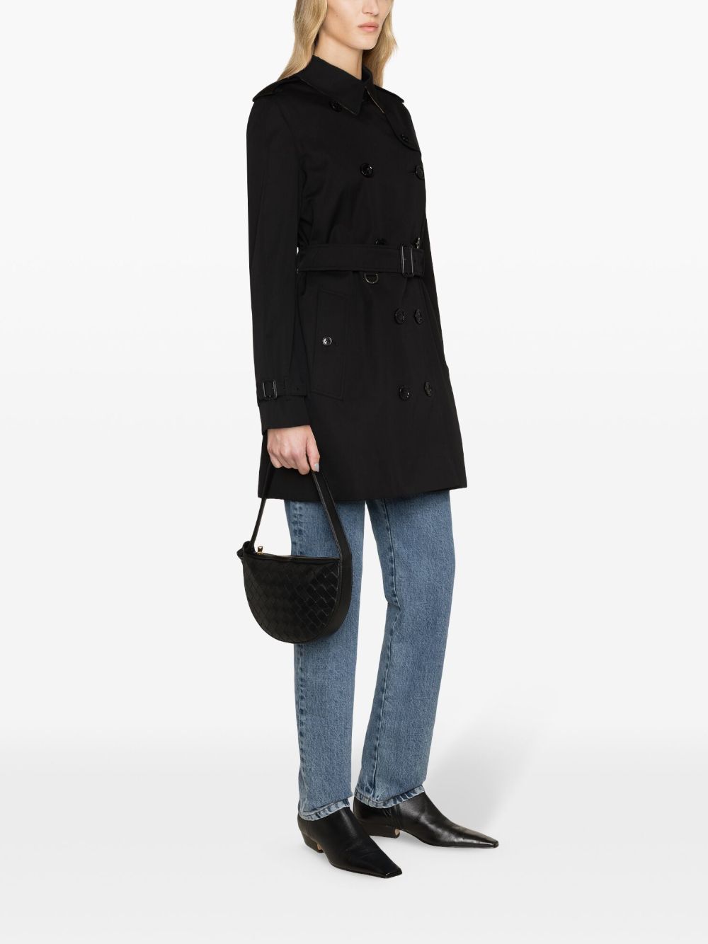 Burberry Black Cotton Garbardine Trench Coat