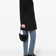 Burberry Kensington Cotton Trench Coat - Black