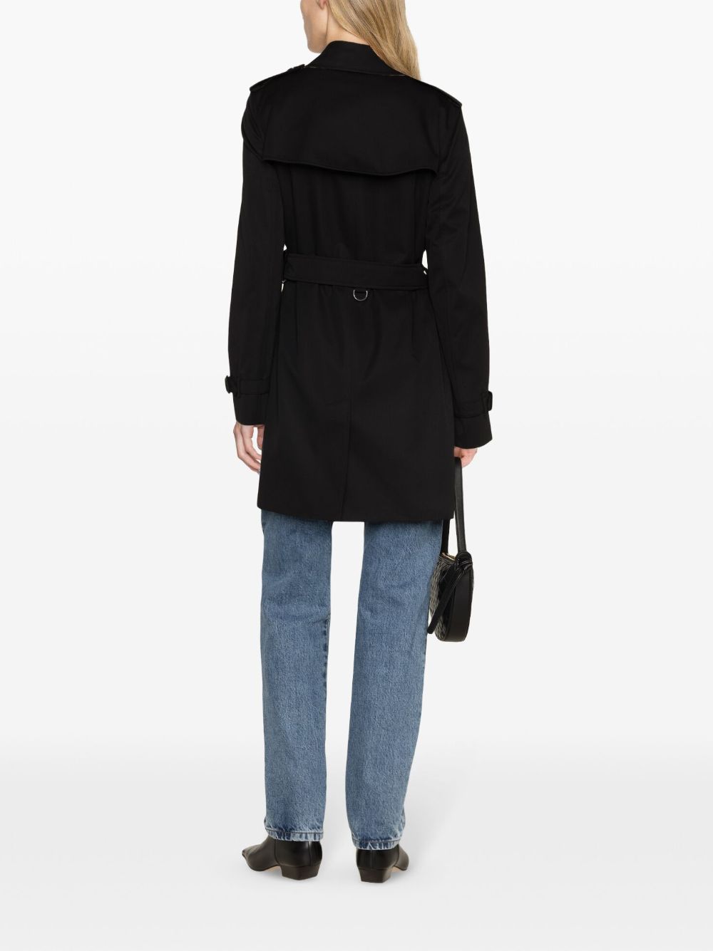 Burberry Black Cotton Garbardine Trench Coat