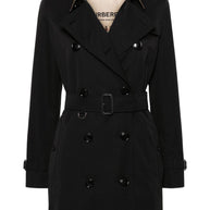 Burberry Kensington Cotton Trench Coat - Black