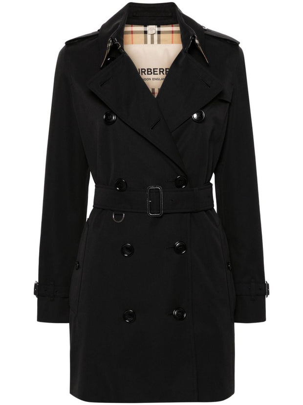 Burberry Kensington Cotton Trench Coat - Black