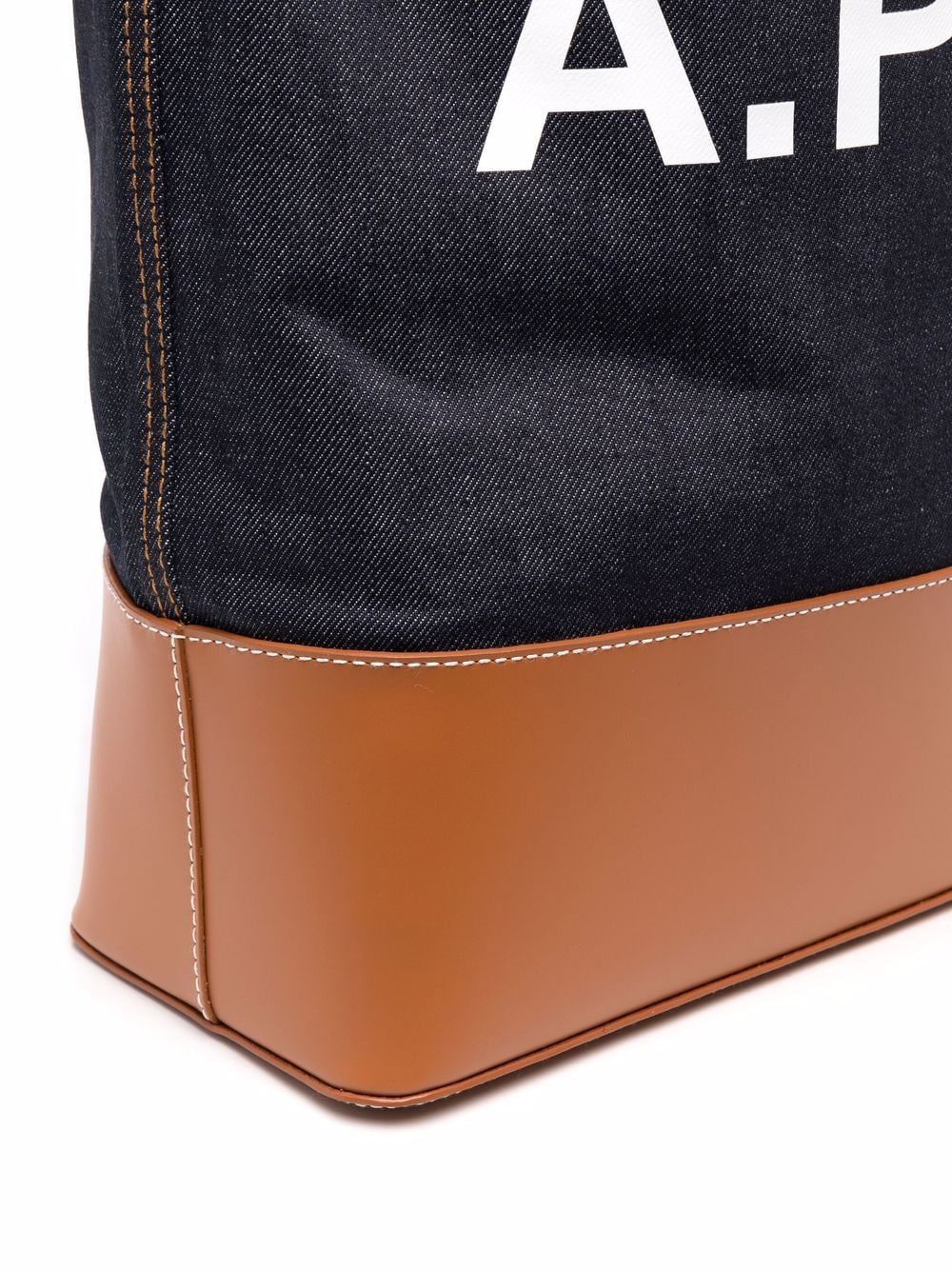 A.P.C. Denim Logo Tote Bag