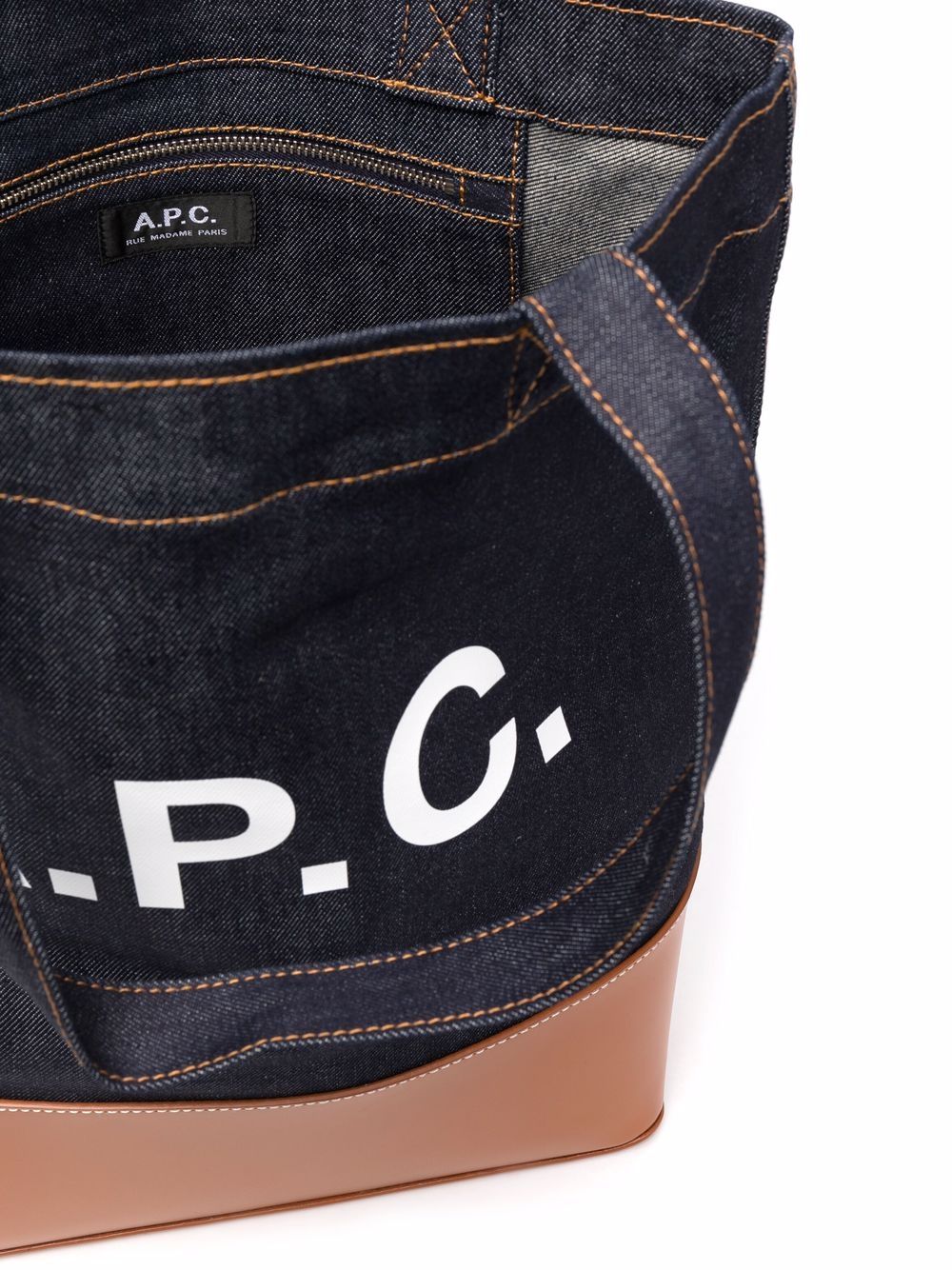 A.P.C. Denim Logo Tote Bag