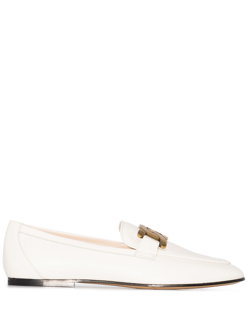 Tod's White Leather Kate Loafers