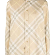Burberry Check Shirt In Beige