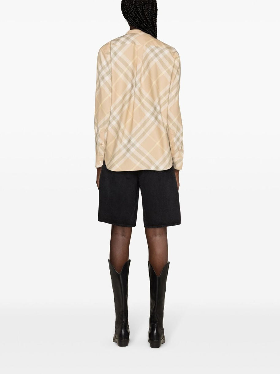Burberry Check Shirt In Beige
