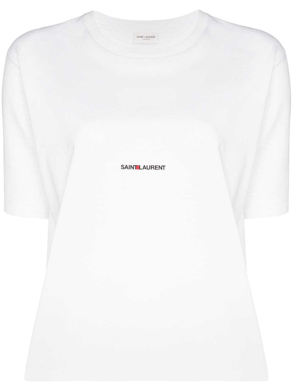 Saint Laurent Cotton Crew Neck T-shirt White