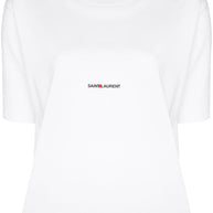 Saint Laurent Cotton Crew Neck T-shirt White