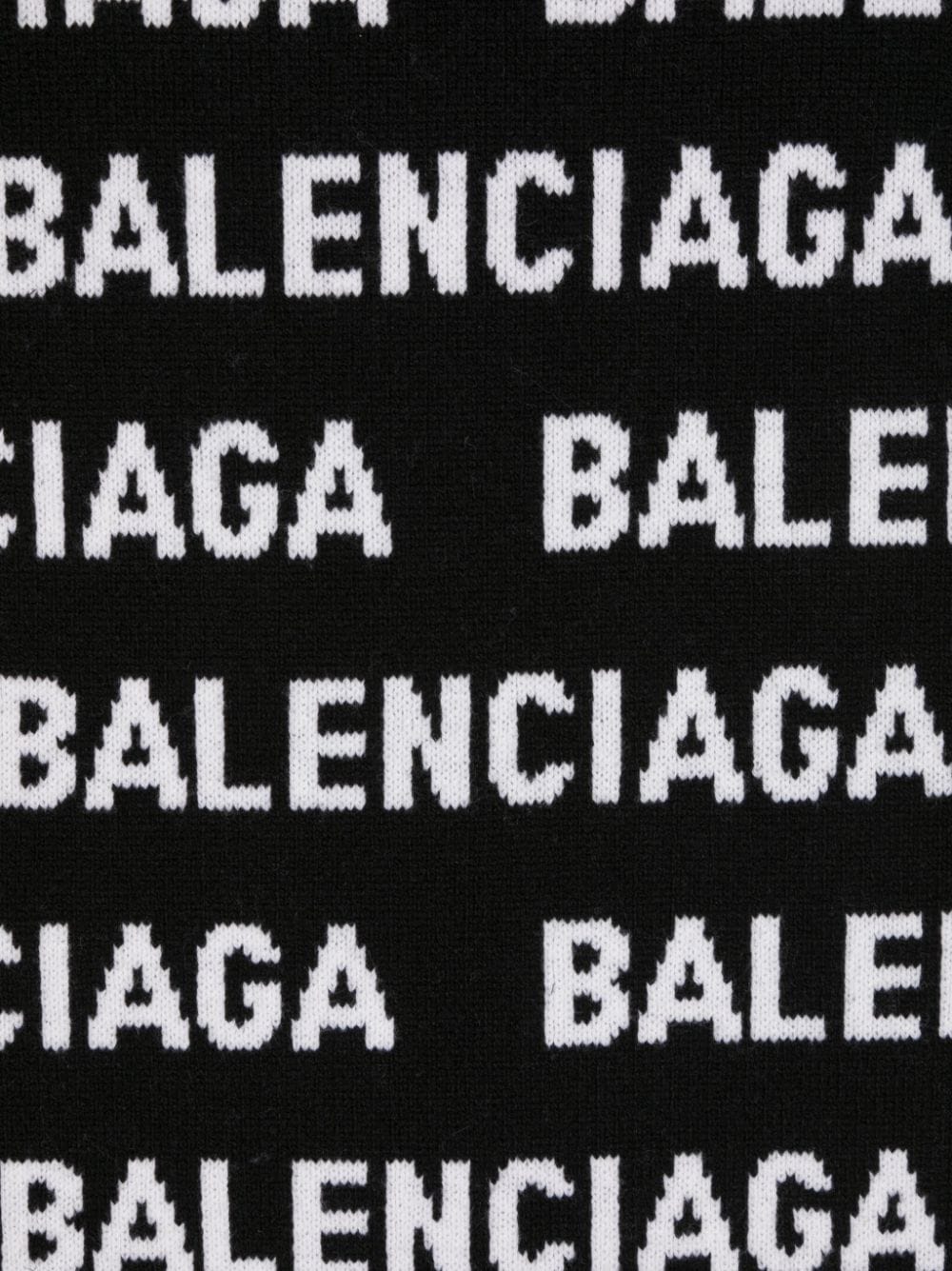 Balenciaga Logo Wool Blend Scarf