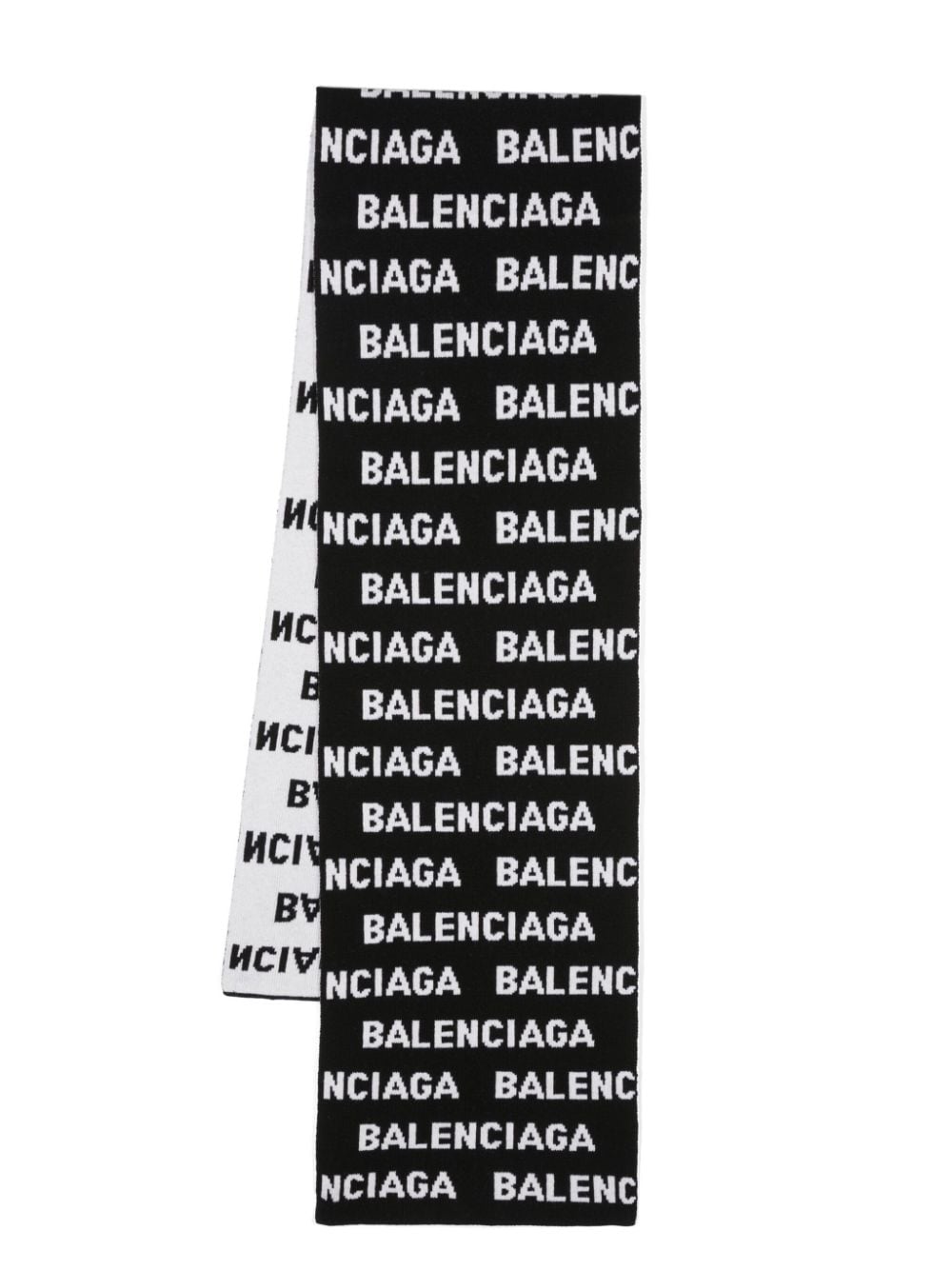 Balenciaga Logo Wool Blend Scarf