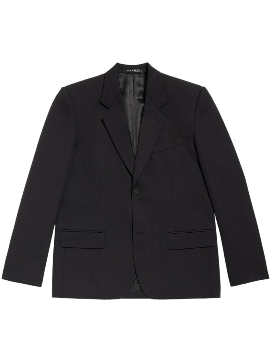 Balenciaga Single Breasted Wool Blazer
