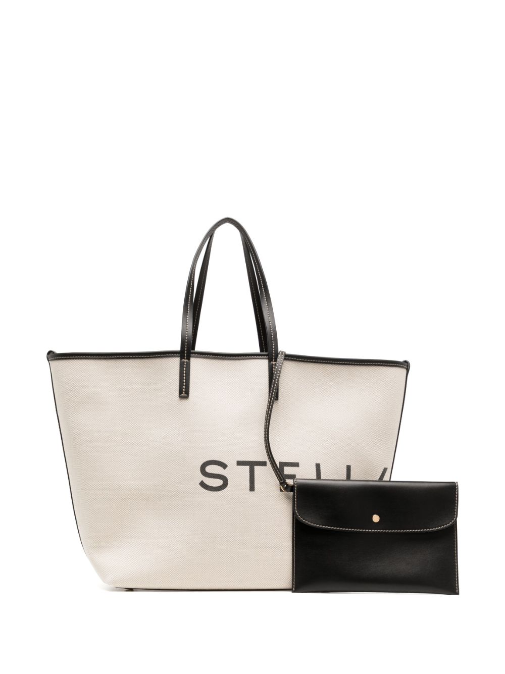 Stella McCartney Logo Print Cotton Tote Bag