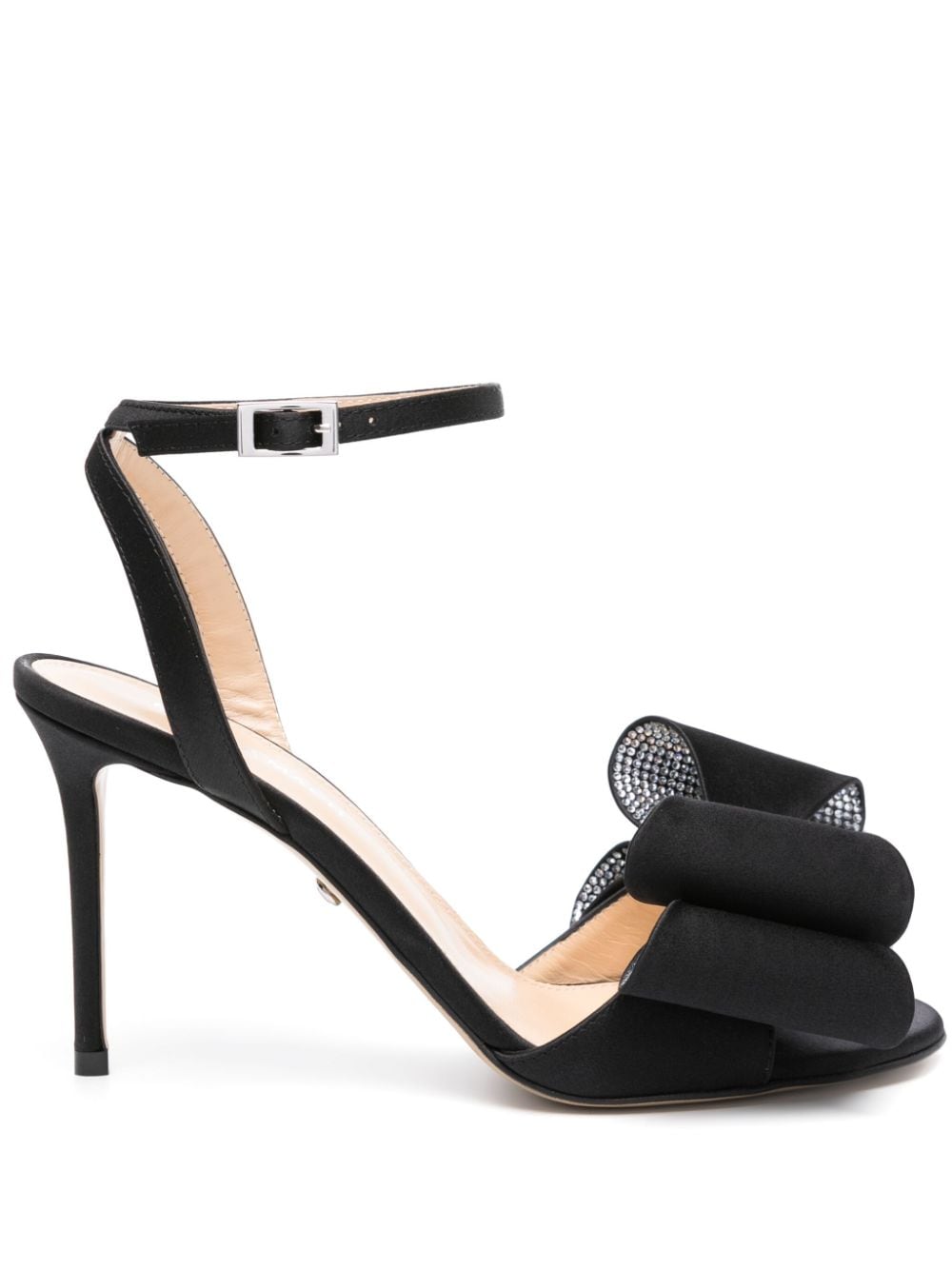 Mach & Mach Oversized Bow Satin Sandals