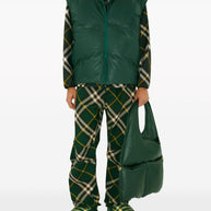 Burberry Check Trousers In Green