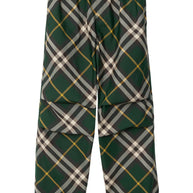 Burberry Check Trousers In Green