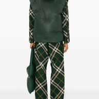 Burberry Check Trousers In Green