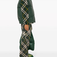 Burberry Check Trousers In Green