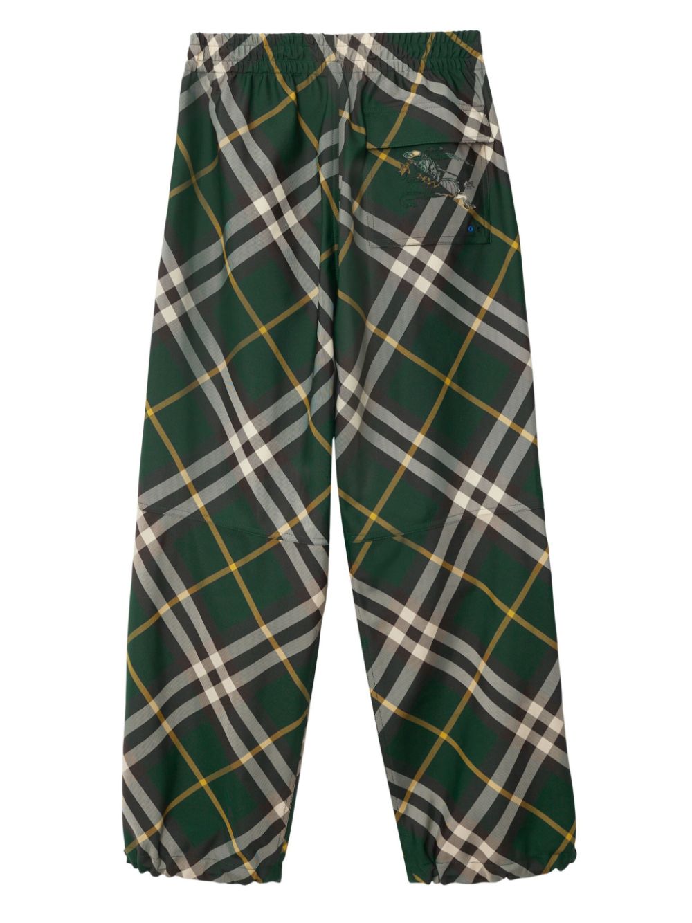 Burberry Check Trousers In Green