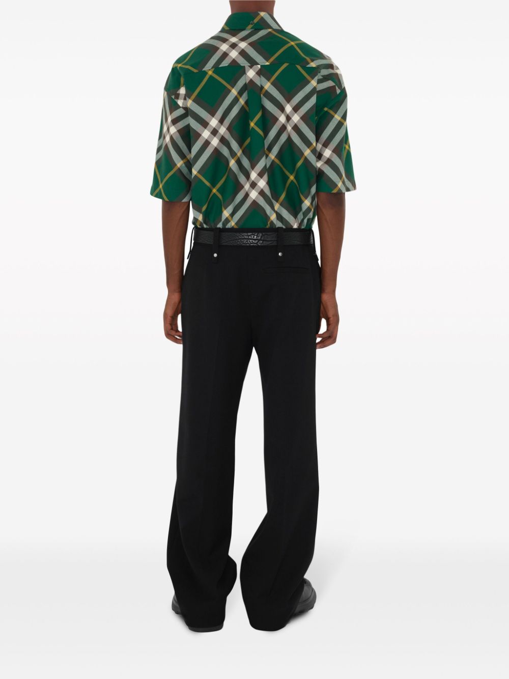 Burberry Check Cotton Shirt In Green