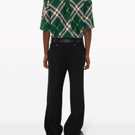 Burberry Check Cotton Shirt In Green