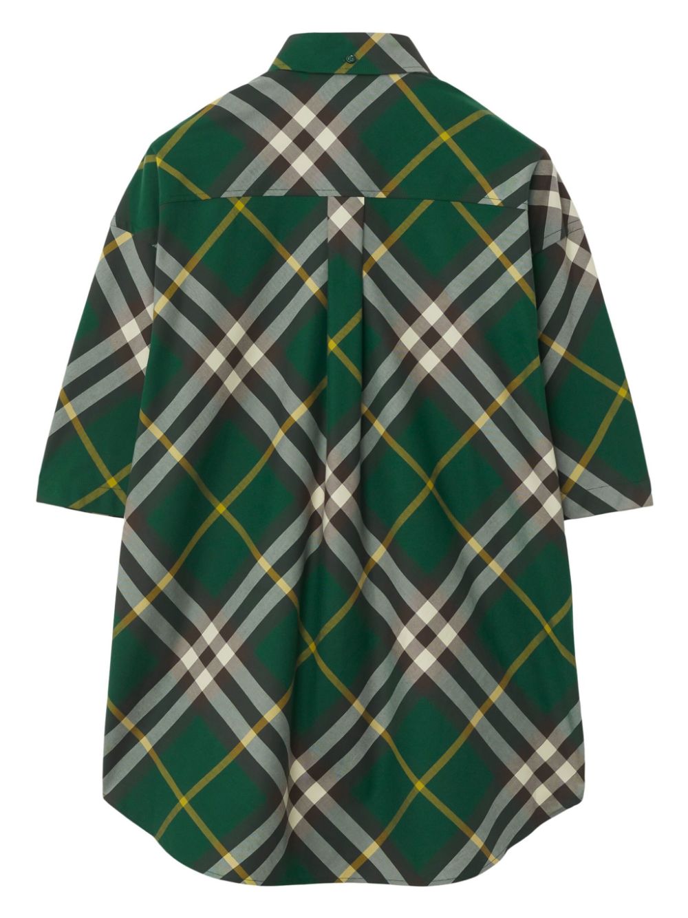 Burberry Check Cotton Shirt In Green
