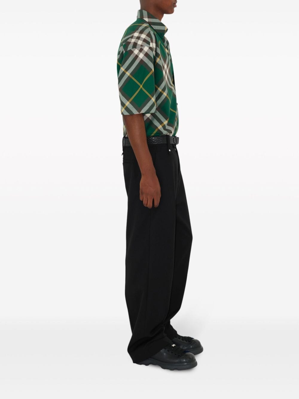 Burberry Check Cotton Shirt In Green