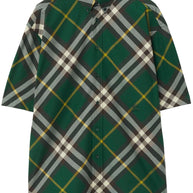 Burberry Check Cotton Shirt In Green