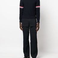 Thom Browne RWB Stripe Wool Sweater In Blue